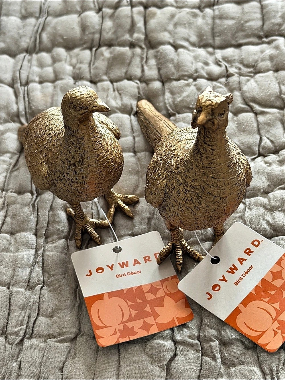 Set of Joyward Gold Pheasant Bird Decor great for dining table centerpieces
